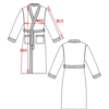 Badjas met kimono hals (wit) - geborduurd Hex logo - Afbeelding 3